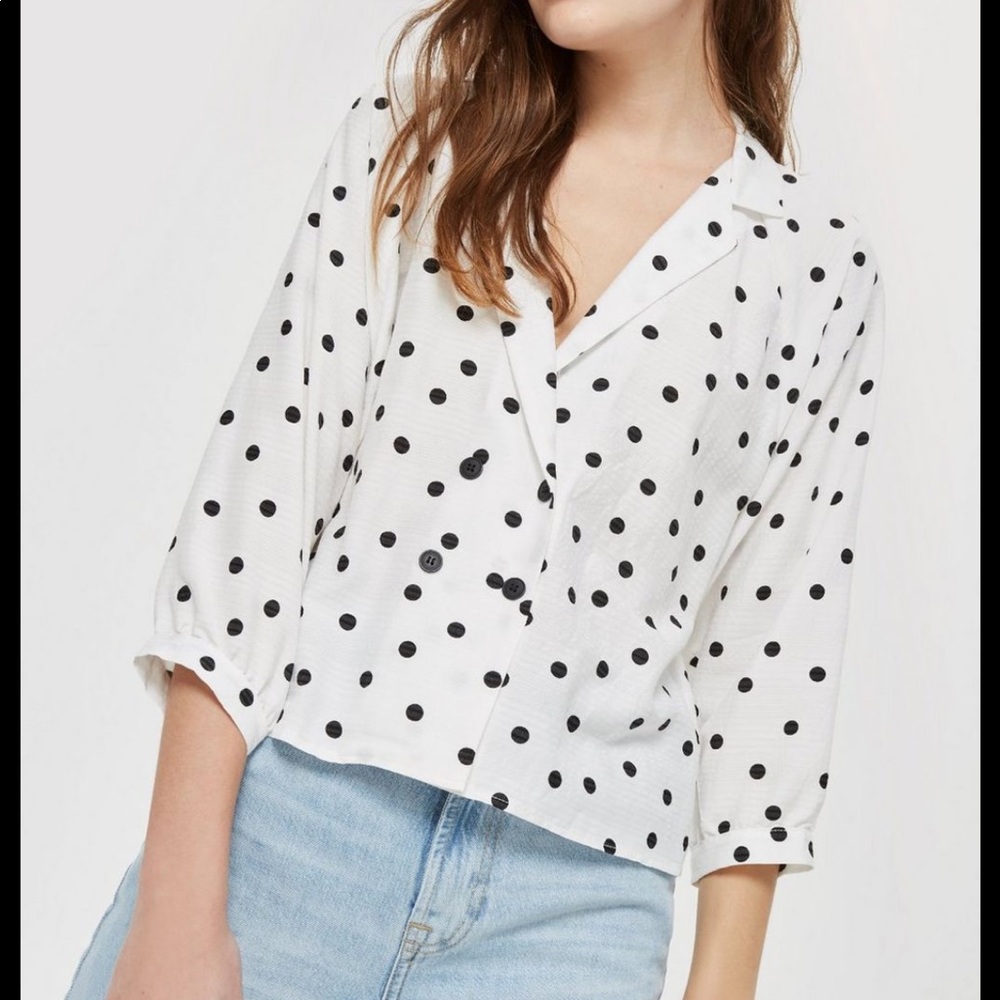 Topshop Dot Printed Top